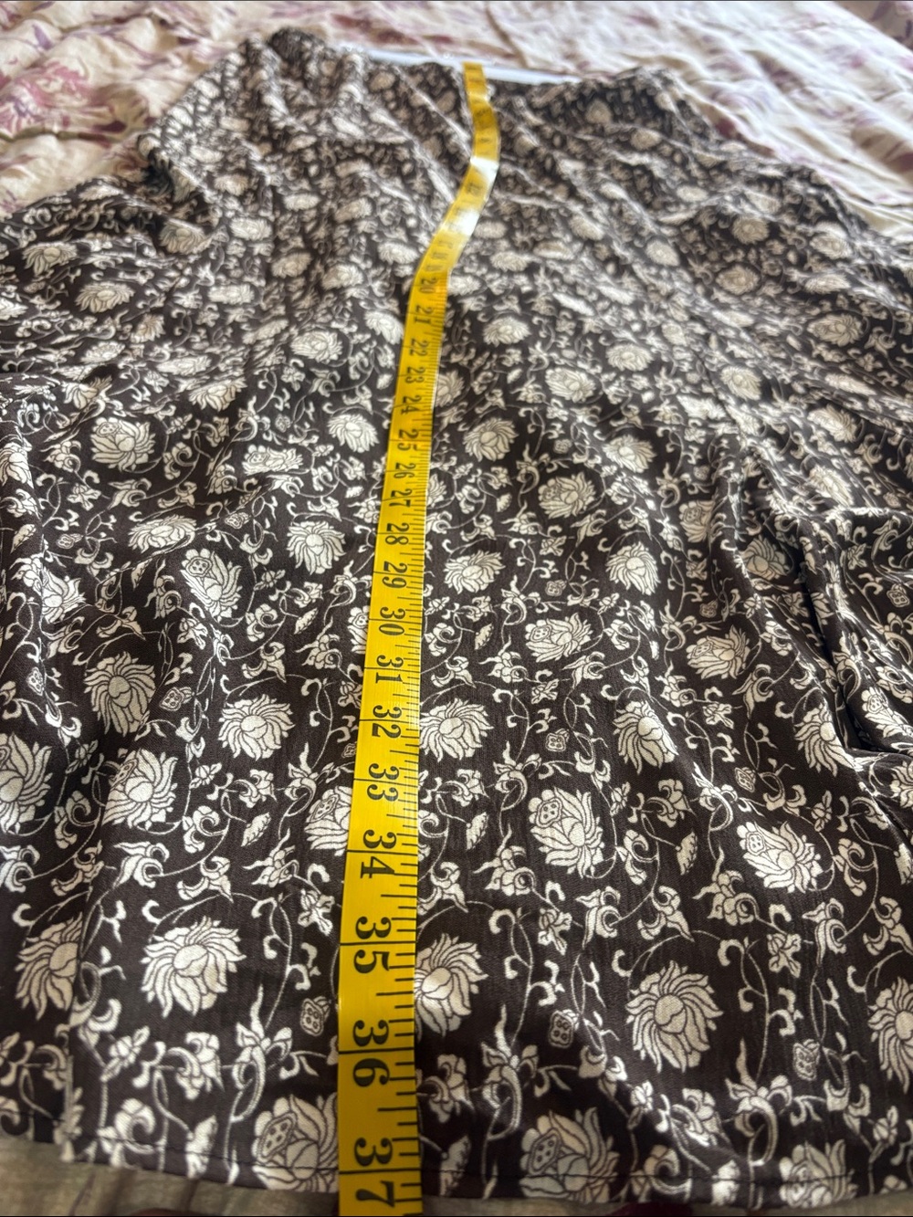 Max Studio Brown Maxi Skirt with Cream Floral Print - Picture 14 of 14